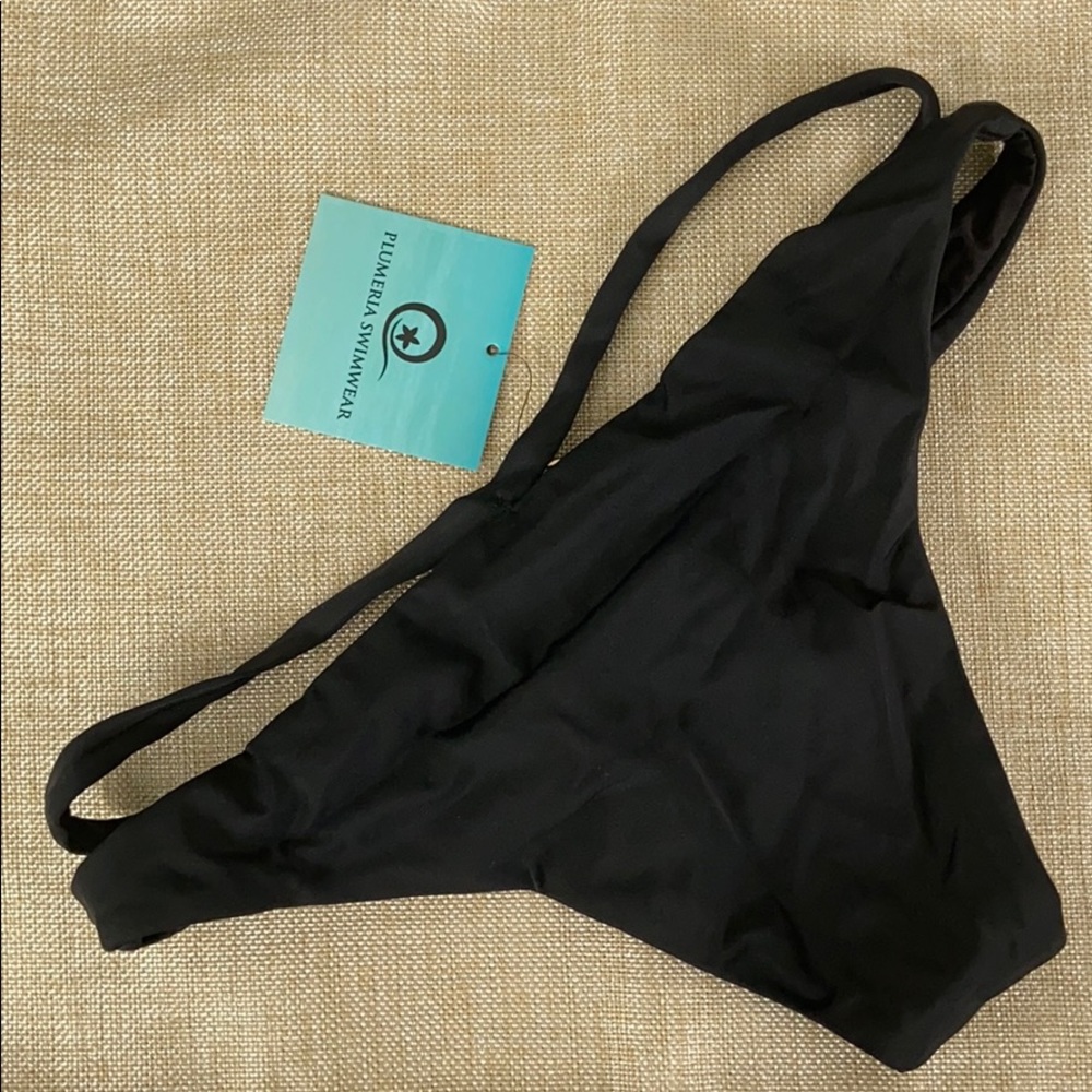Plumeria Swimwear Black Bikini Bottoms (NWT) - Picture 4 of 4